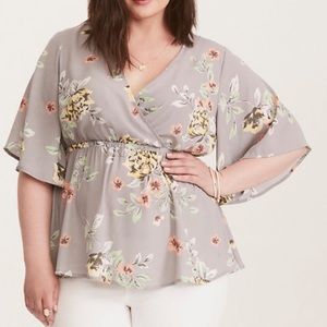 Torrid Georgette Floral Surplice Blouse Size 3x